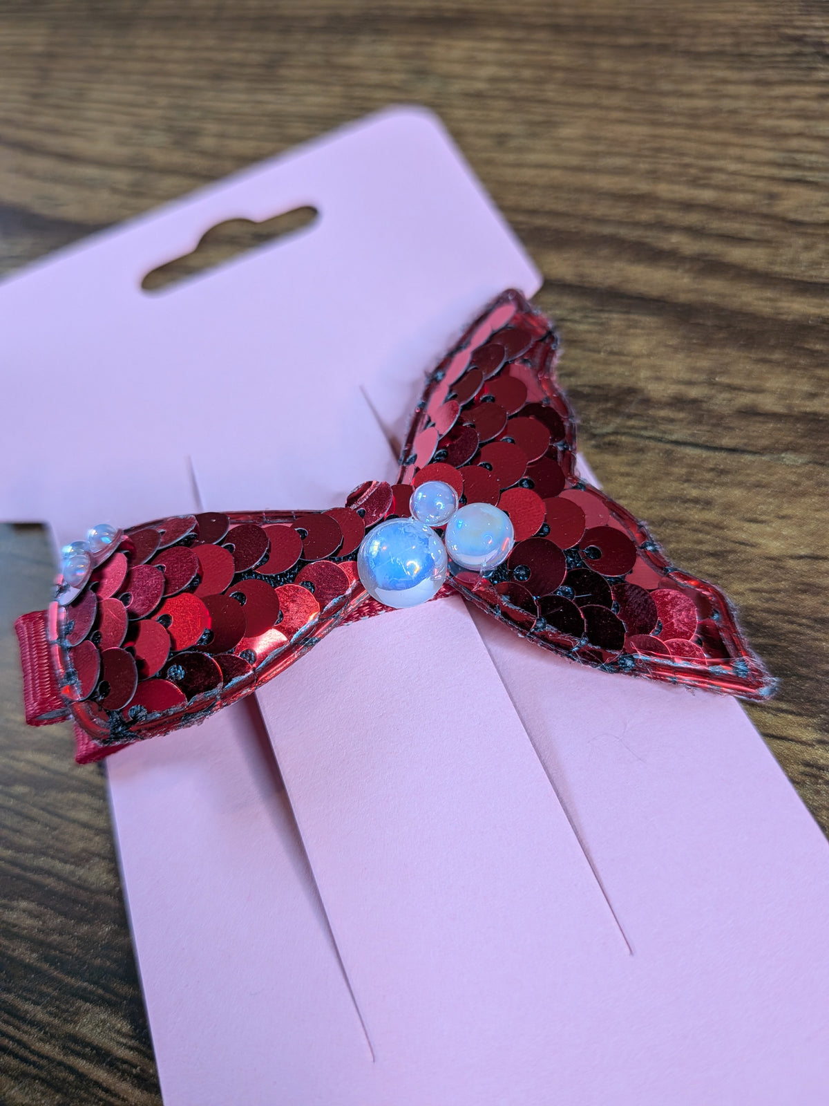 Sparkly Red Mermaid Tail Hair Clip