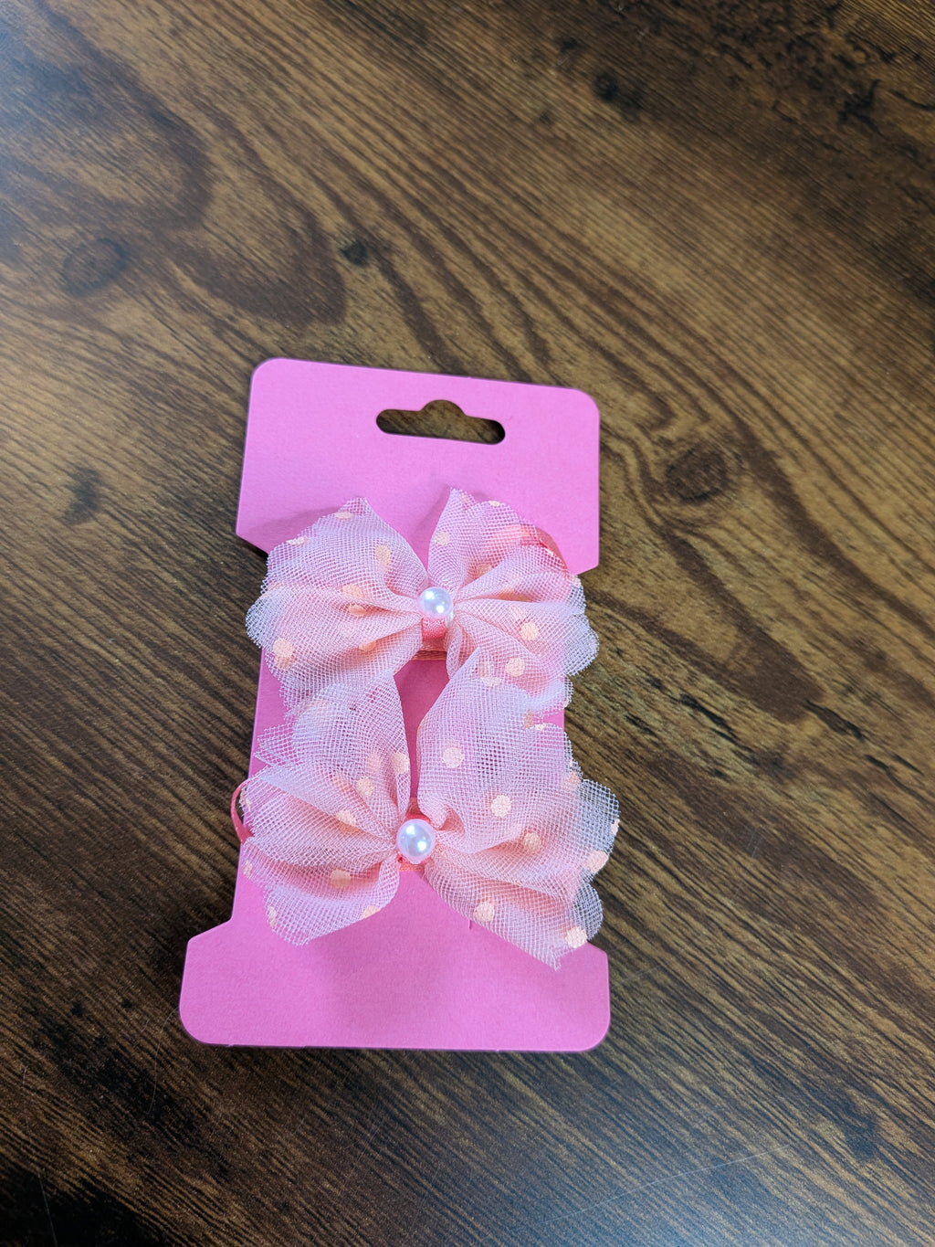 Baby Pink Tulle & Ribbon Bow Hair Clip