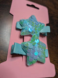Blue Colour Shifting Sequin Star Hair Clip