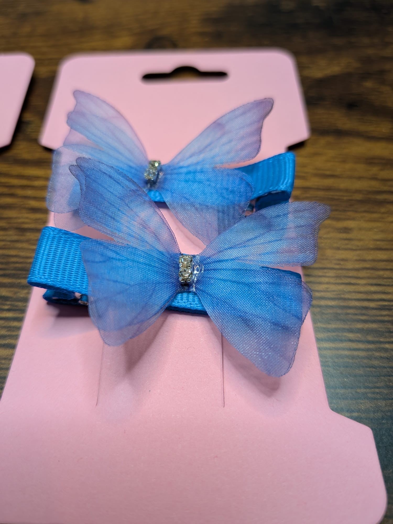 Blue Diamanté Butterfly Hair Clip