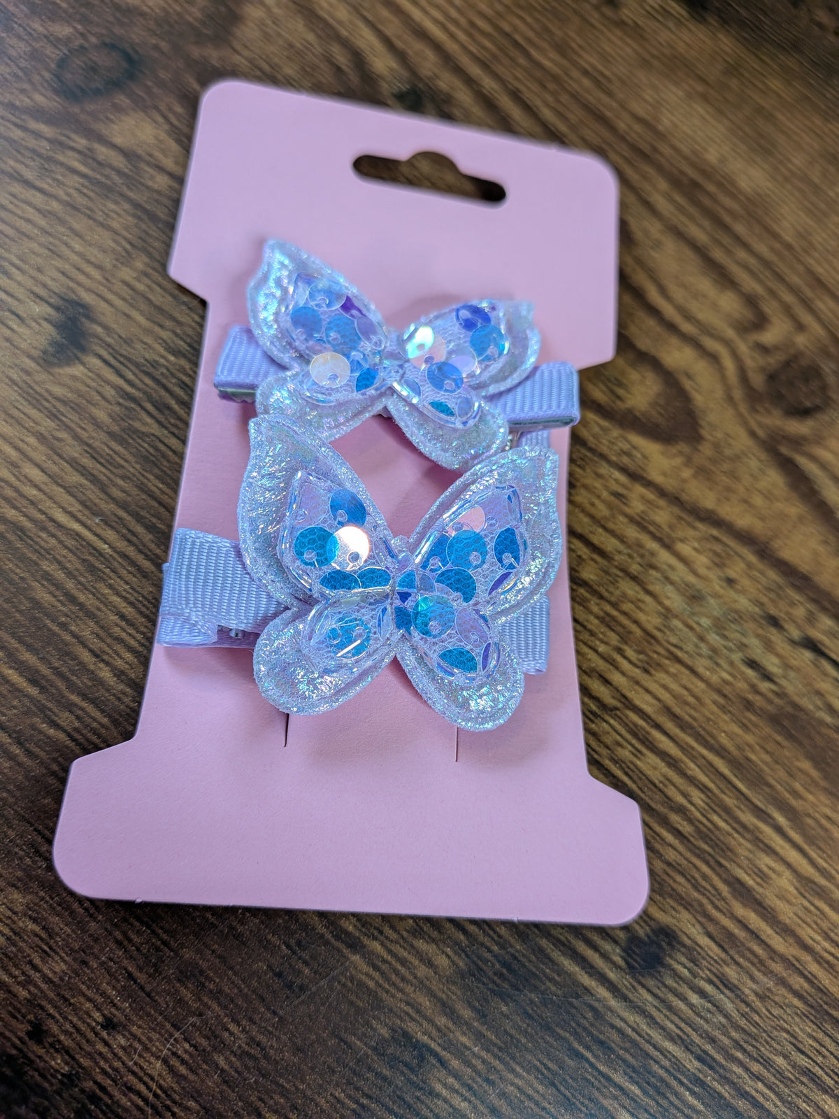 Lavender Colour Shifting Sequin Butterfly Hair Clip
