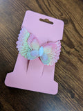Rainbow Shimmer Angel Wing Butterfly Hair Clip
