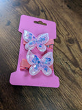Baby Coral Colour Shifting Sequin Butterfly Hair Clip