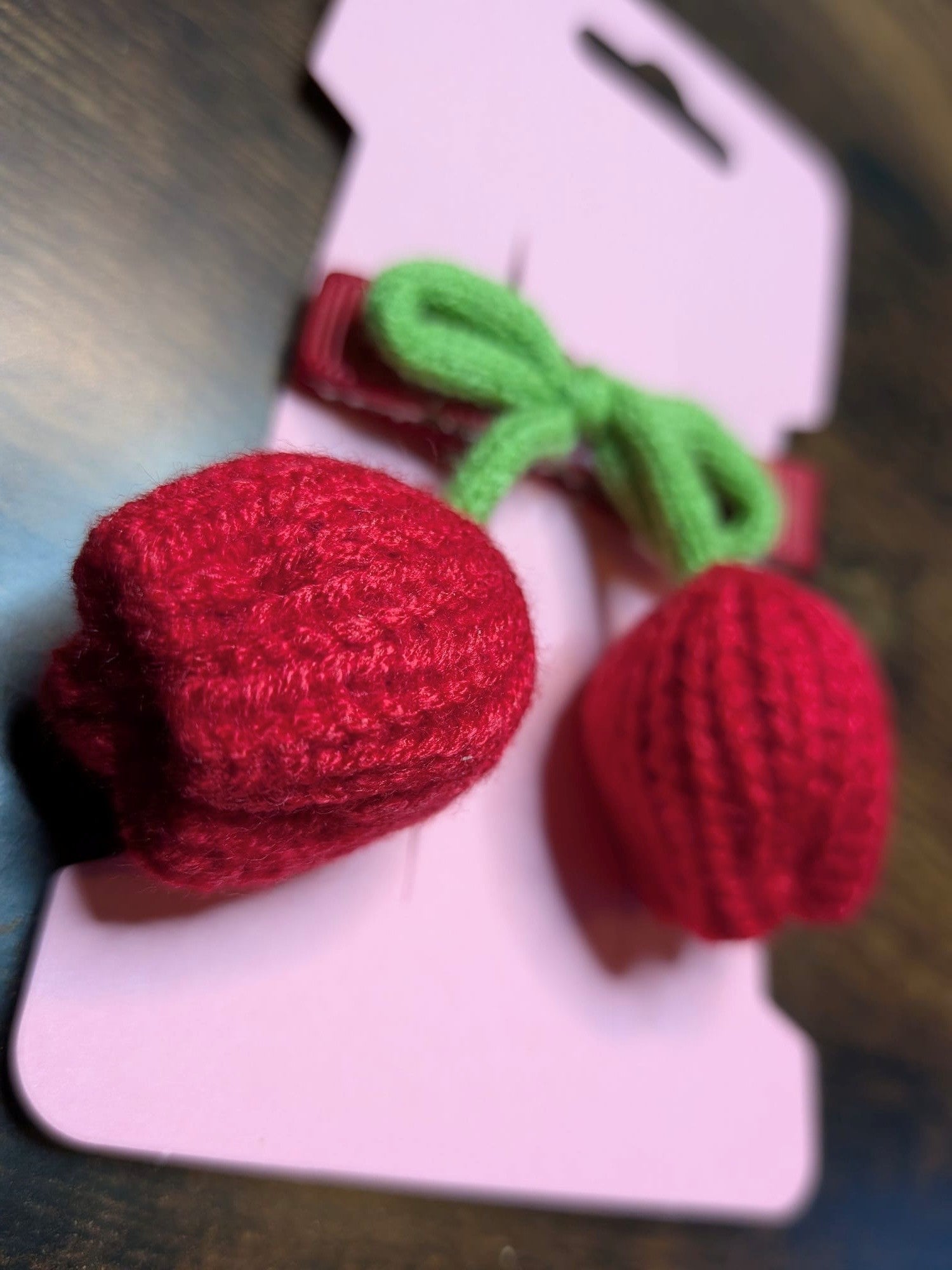 Red Crochet Tulip Hair Clip
